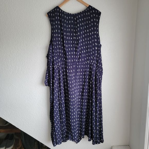MM LaFleur The Samantha Dress Swipe Print Dark Iris Navy Sleeveless Plus Size 2 - Picture 3 of 7